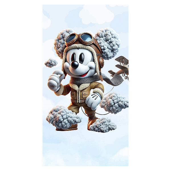 Faixa Lateral - Mickey Aviador - Sublimado 3D