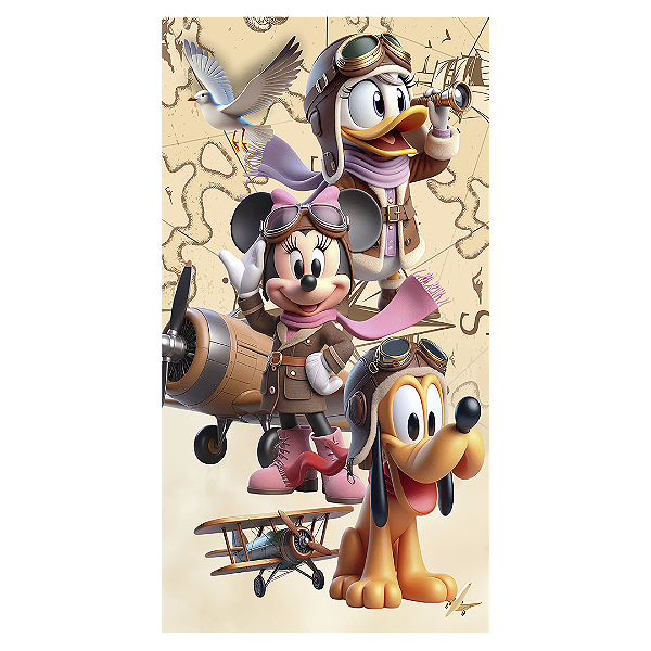 Faixa Lateral - Mickey Aviador - Sublimado 3D