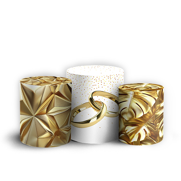 Trio Cilindro - Bodas de Ouro - Sublimado 3D