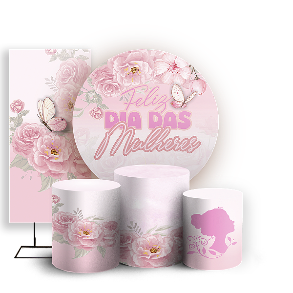 KIT Redondo Trio e Faixa - Dia Das Mulheres - Sublimado 3D