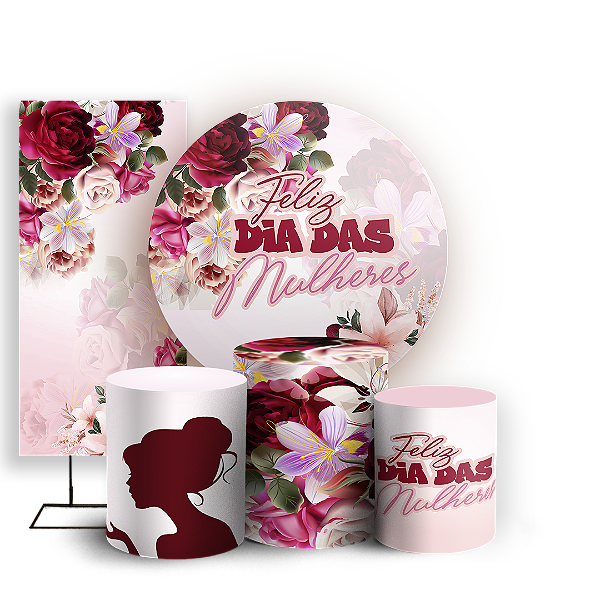 KIT Redondo Trio e Faixa - Dia Das Mulheres - Sublimado 3D
