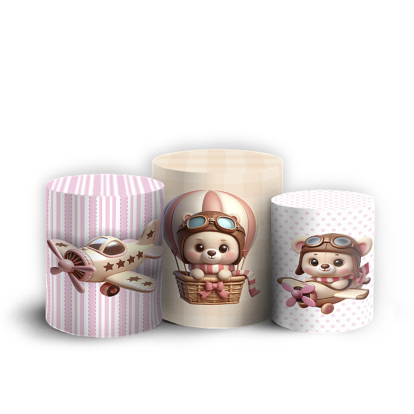 Trio Cilindro - Ursinho Baloeiro - Sublimado 3D