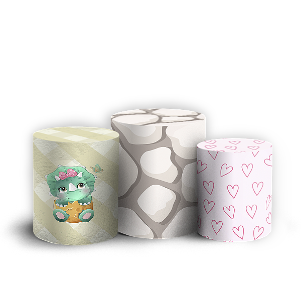 Trio Cilindro - Dinossauro - Sublimado 3D