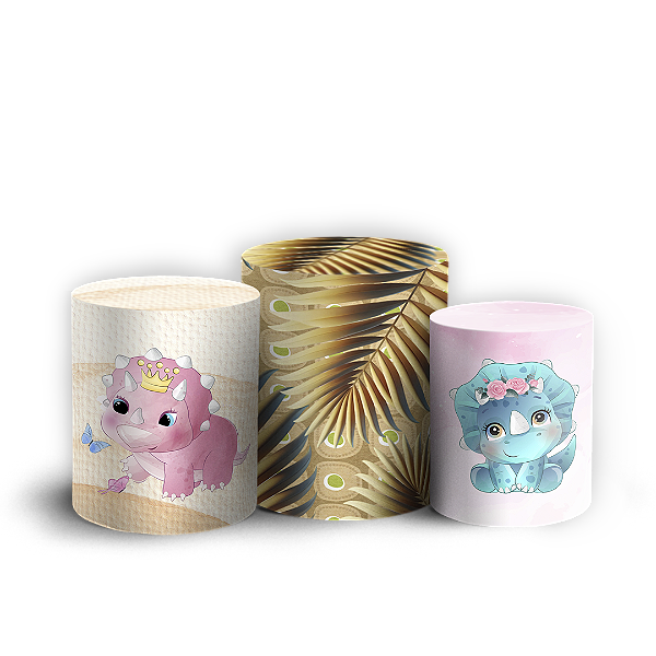 Trio Cilindro - Dinossauro - Sublimado 3D
