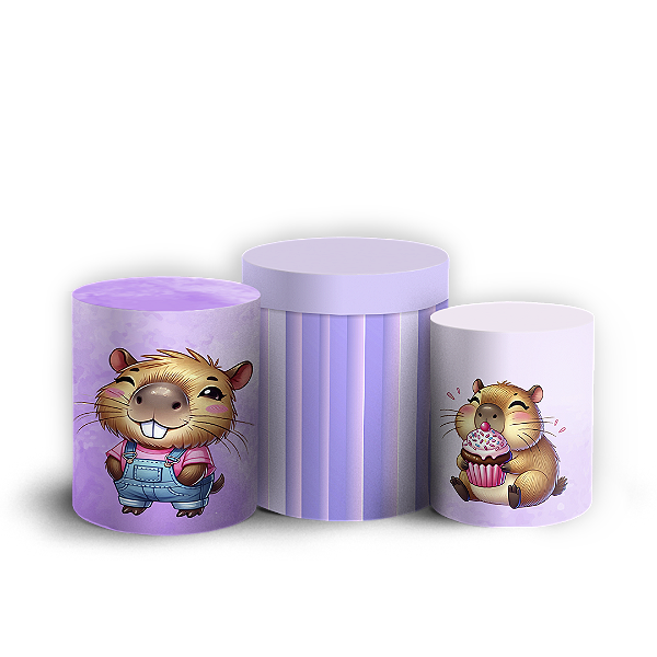 Trio Cilindro - Capivara - Sublimado 3D