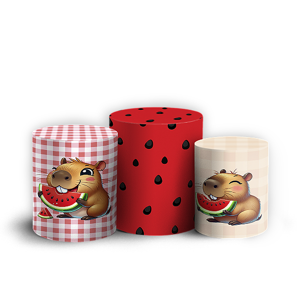 Trio Cilindro - Capivara - Sublimado 3D