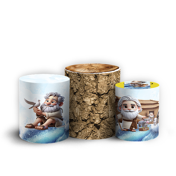 Trio Cilindro - Arca De Noé - Sublimado 3D