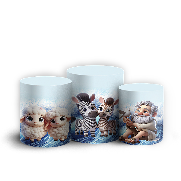 Trio Cilindro - Arca De Noé - Sublimado 3D