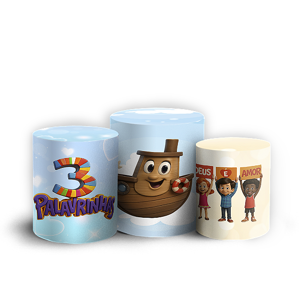 Trio Cilindro - 3 Palavrinhas - Sublimado 3D