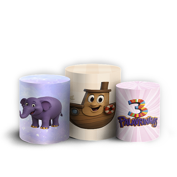 Trio Cilindro - 3 Palavrinhas - Sublimado 3D