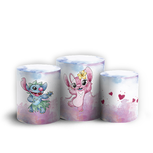 Trio Cilindro - Lilo Stitch Angel - Sublimado 3D