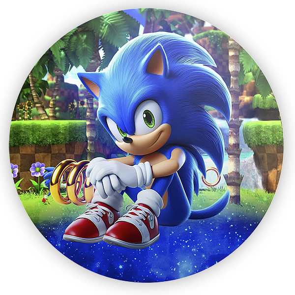 Painel Redondo - Sonic - Sublimado 3D