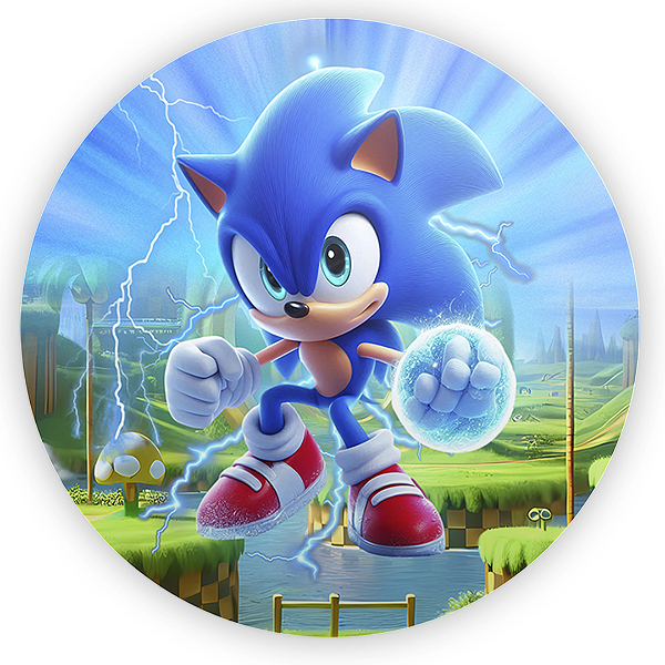 Painel Redondo - Sonic - Sublimado 3D