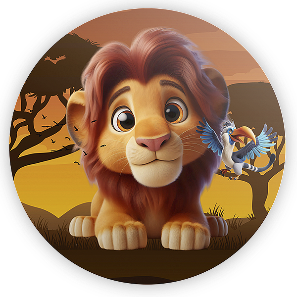 Painel Redondo - Rei Leão - Sublimado 3D