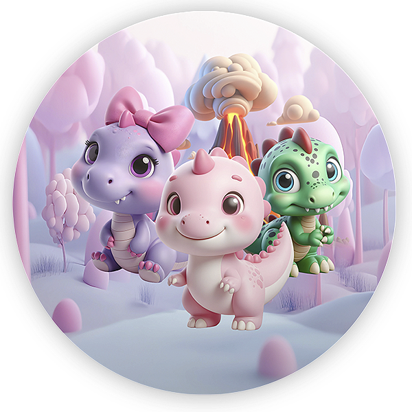 Painel Redondo - Dinossauro - Sublimado 3D