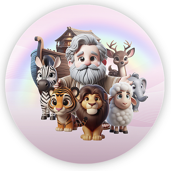 Painel Redondo - Arca De Noé - Sublimado 3D