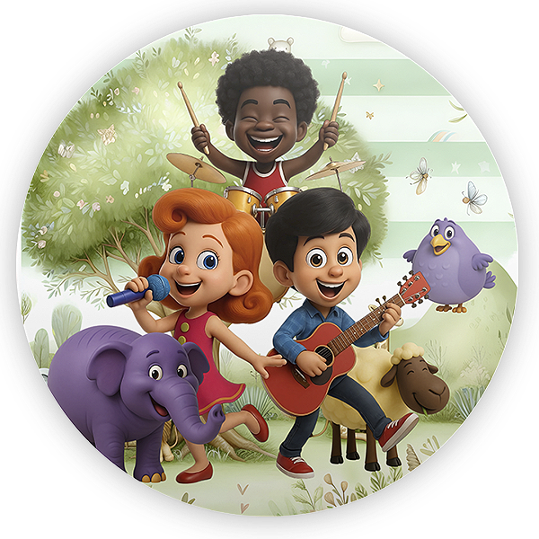 Painel Redondo - 3 Palavrinhas - Sublimado 3D