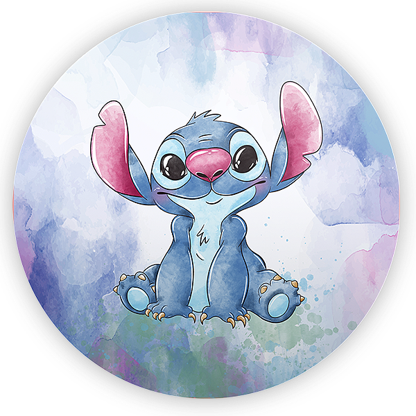 Painel Redondo - Lilo Stitch Angel - Sublimado 3D