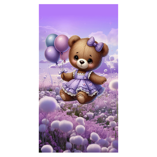 Faixa Lateral - Ursinha Roxa - Sublimado 3D