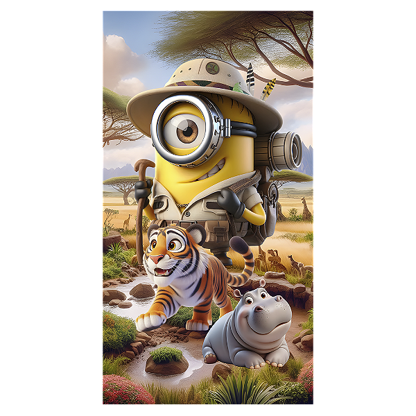 Faixa Lateral - Minions Safari - Sublimado 3D