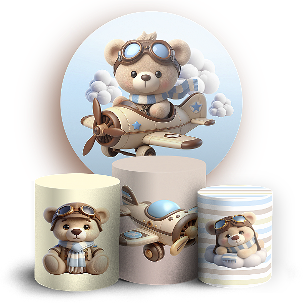 KIT Redondo e Trio - Ursinho Baloeiro - Sublimado 3D