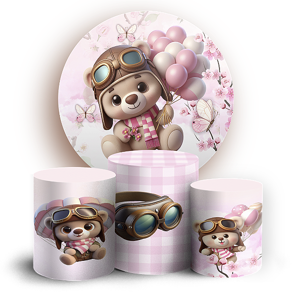 KIT Redondo e Trio - Ursinho Baloeiro - Sublimado 3D