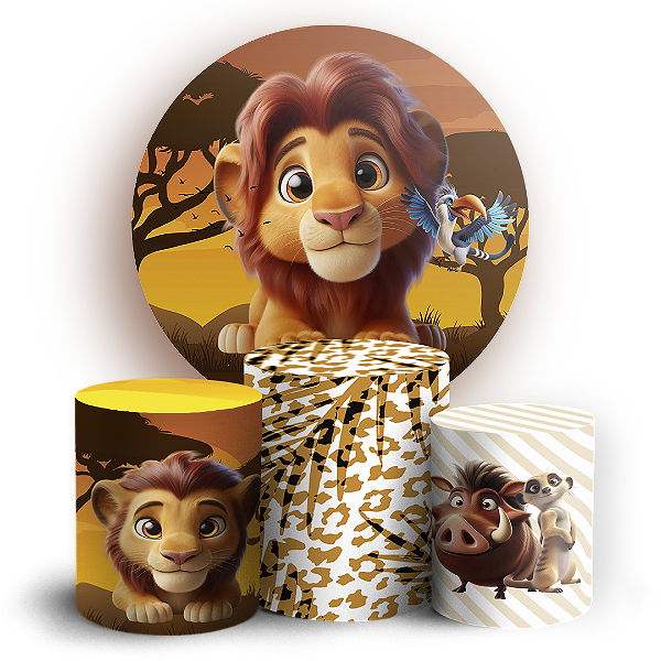 KIT Redondo e Trio - Rei Leão - Sublimado 3D