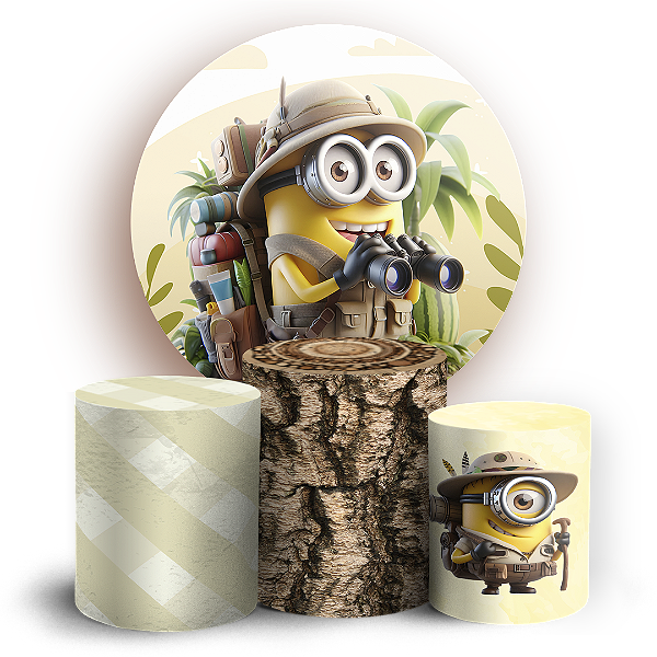 KIT Redondo e Trio - Minions Safari - Sublimado 3D