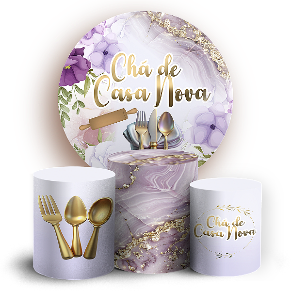 KIT Redondo e Trio - Chá De Casa Nova - Sublimado 3D