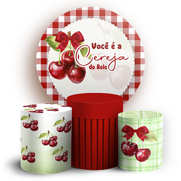 KIT Redondo e Trio - Cerejinha - Sublimado 3D
