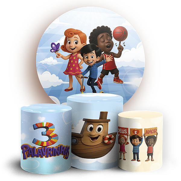 KIT Redondo e Trio - 3 Palavrinhas - Sublimado 3D