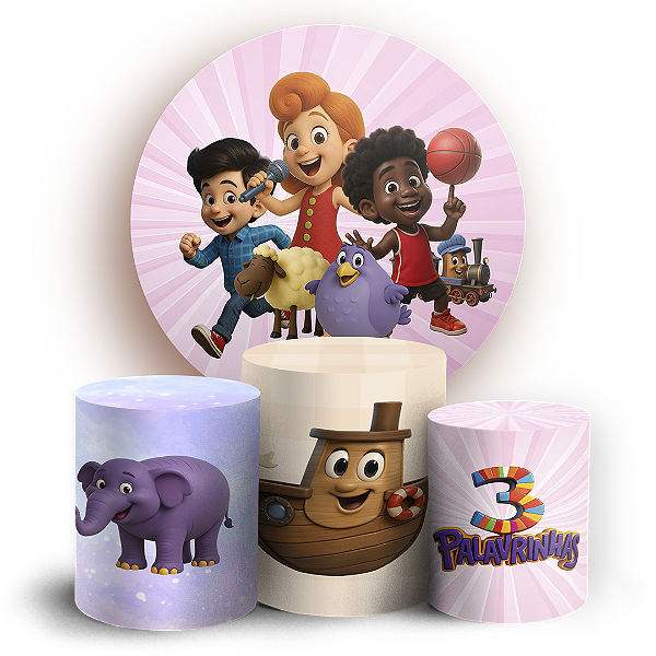 KIT Redondo e Trio - 3 Palavrinhas - Sublimado 3D