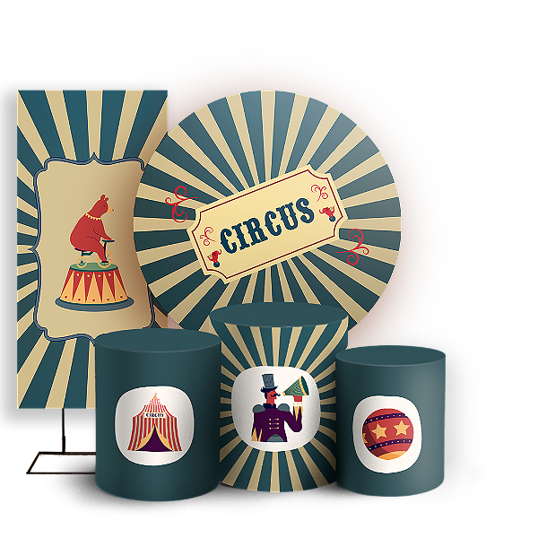 KIT Redondo Trio e Faixa - Circo - Sublimado 3D
