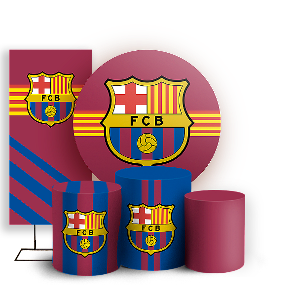 KIT Redondo Trio e Faixa - Time Barcelona - Sublimado 3D