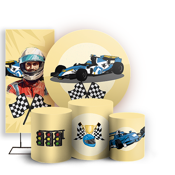 KIT Redondo Trio e Faixa - Formula 1 - Sublimado 3D
