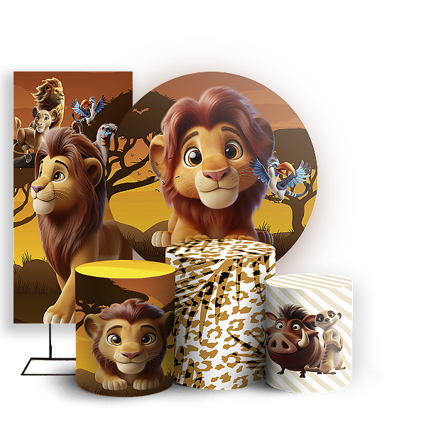 KIT Redondo Trio e Faixa - Rei Leão - Sublimado 3D