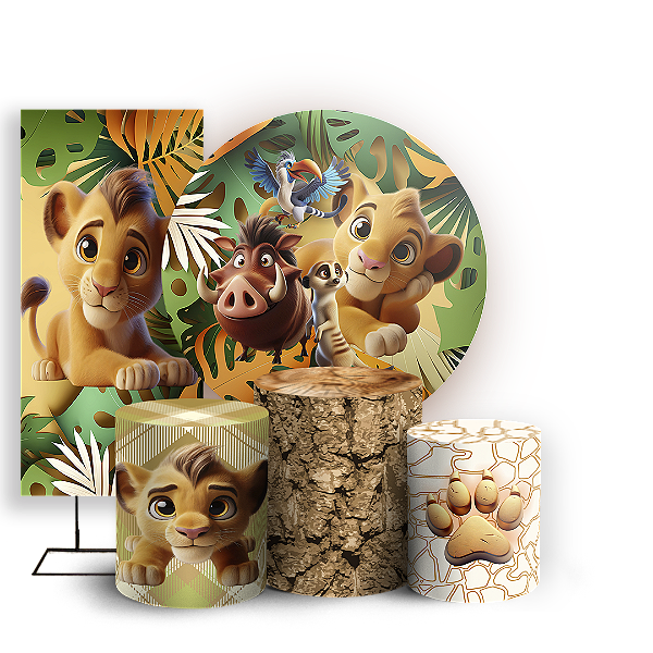 KIT Redondo Trio e Faixa - Rei Leão - Sublimado 3D