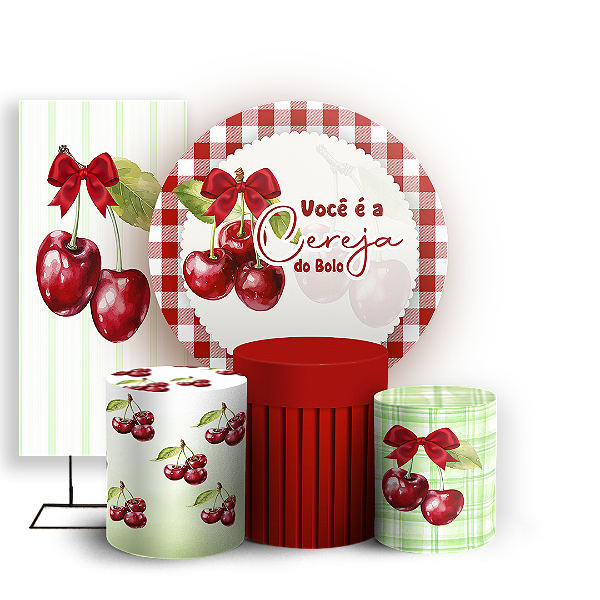 KIT Redondo Trio e Faixa - Cerejinha - Sublimado 3D