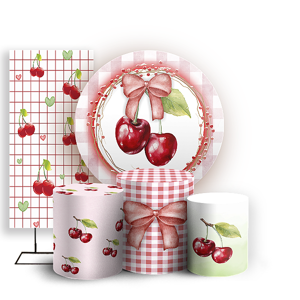 KIT Redondo Trio e Faixa - Cerejinha - Sublimado 3D