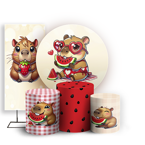 KIT Redondo Trio e Faixa - Capivara - Sublimado 3D