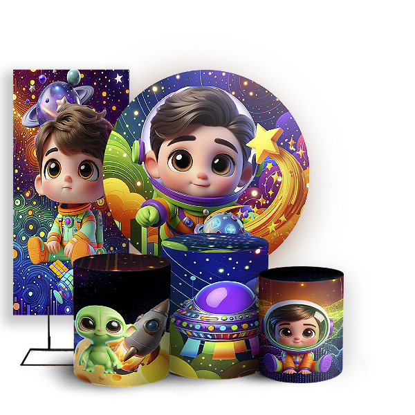 KIT Redondo Trio e Faixa - Astrounauta - Sublimado 3D