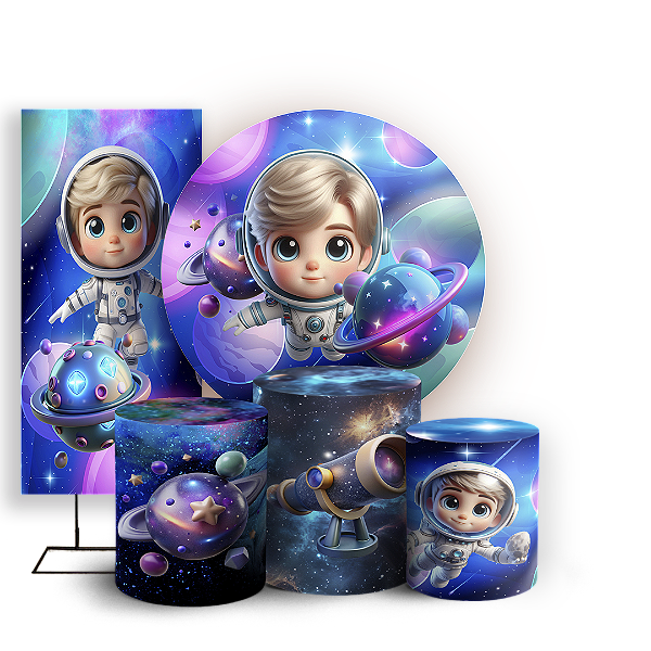 KIT Redondo Trio e Faixa - Astrounauta - Sublimado 3D