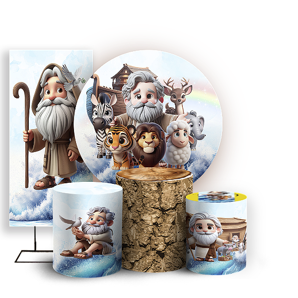 KIT Redondo Trio e Faixa - Arca De Noé - Sublimado 3D