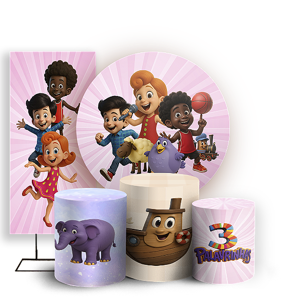 KIT Redondo Trio e Faixa - 3 Palavrinhas - Sublimado 3D