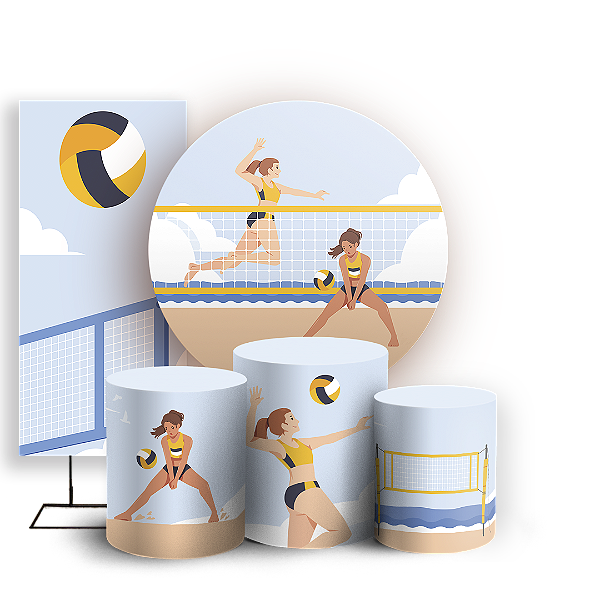 KIT Redondo Trio e Faixa - Volei - Sublimado 3D