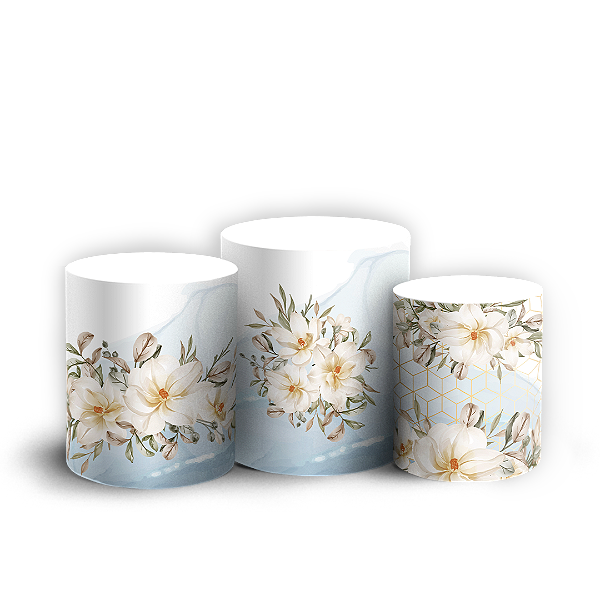 Trio Cilindro - Floral - Sublimado 3D