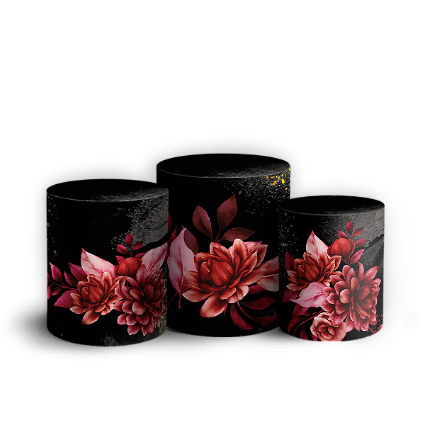 Trio Cilindro - Floral - Sublimado 3D