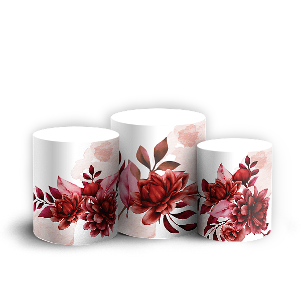 Trio Cilindro - Floral - Sublimado 3D