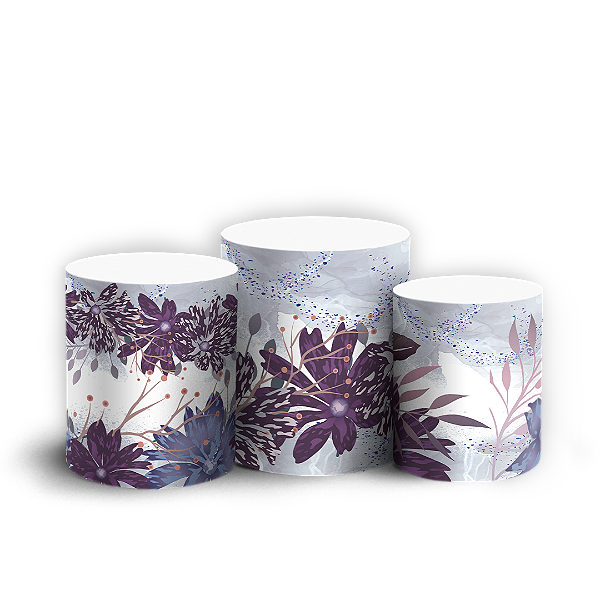 Trio Cilindro - Floral - Sublimado 3D