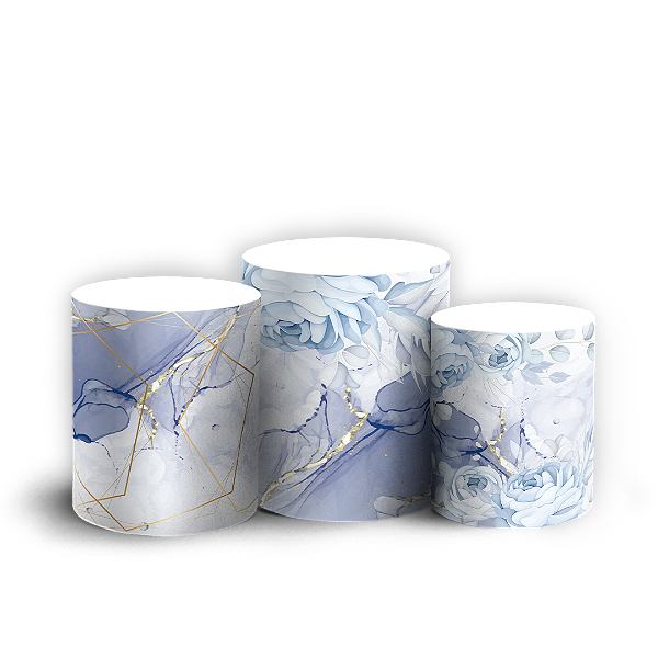 Trio Cilindro - Floral - Sublimado 3D